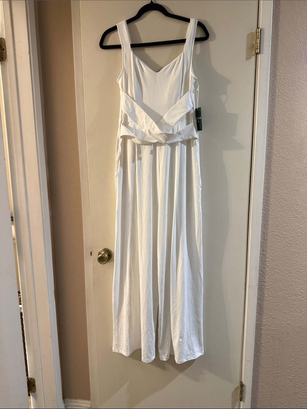 Halara White Wide Leg Jumpsuit Size Large NWT